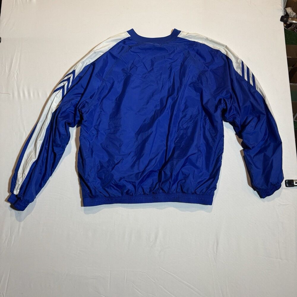 Adidas Golf Pullover Men's Large Blue & White 3 Stripes , Long Sleeved Sporty - Picture 2 of 7